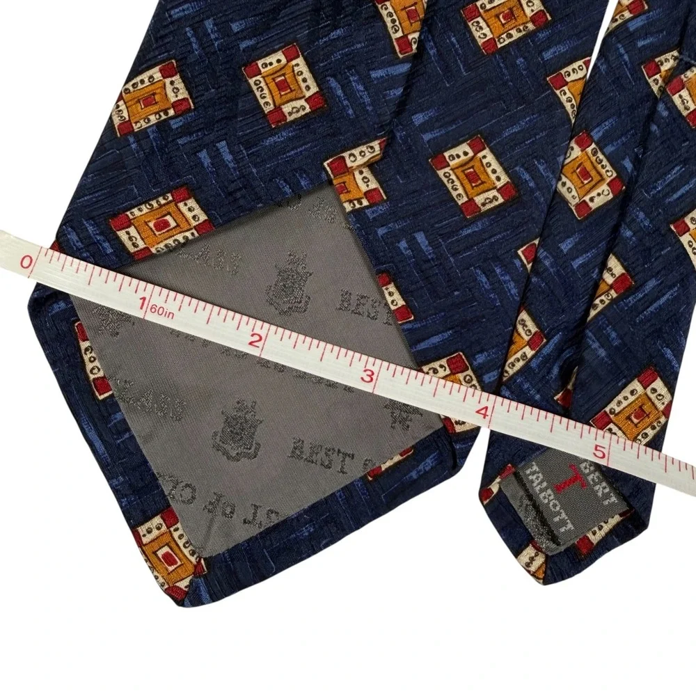 Robert Talbott Best of Class Nordstrom Silk Tie Navy‎ Blue Geometric Extra Long